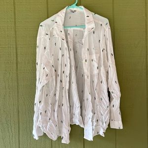Cactus Print Button Down Shirt